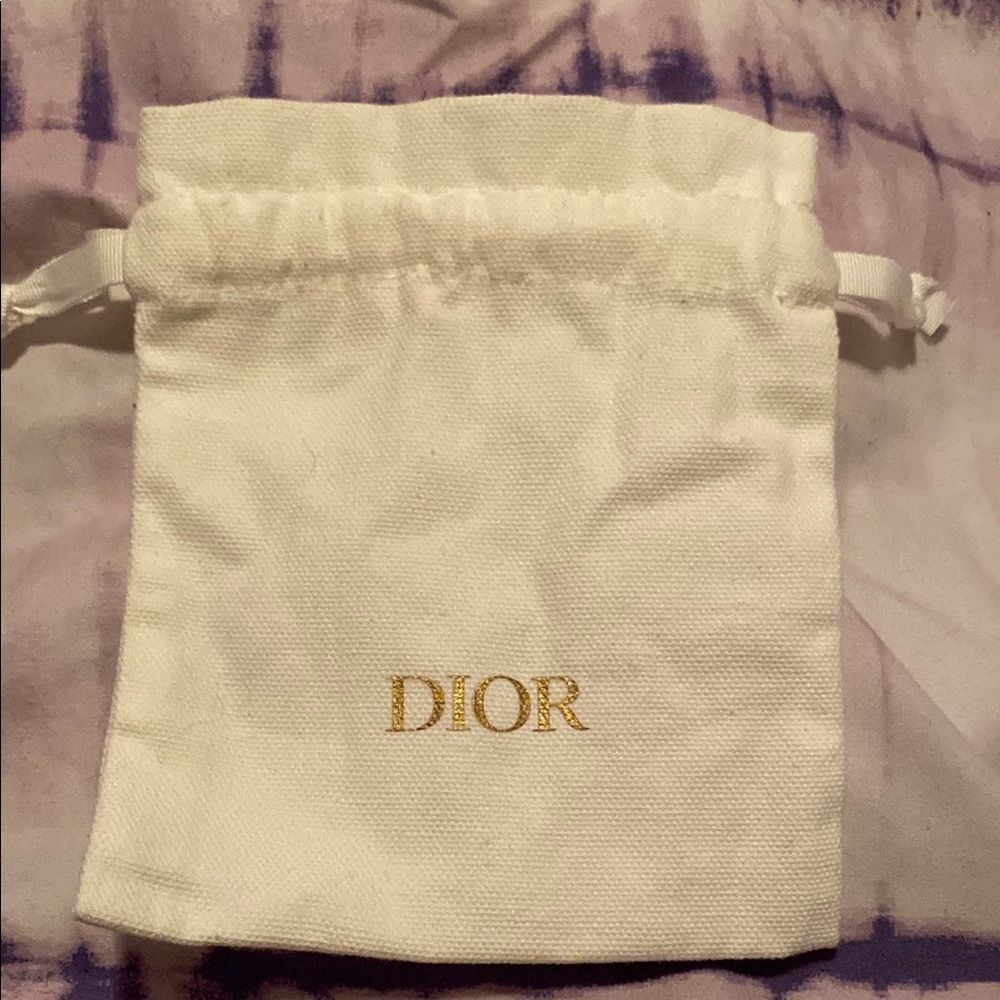 Dior White Drawstring Pouch